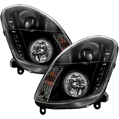 LED Halo Black DRL Projector Headlights <br>03-04 INFINITI G35
