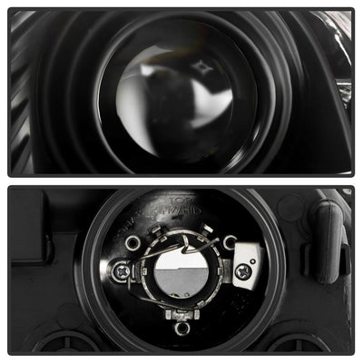 LED Halo Black DRL Projector Headlights <br>03-04 INFINITI G35