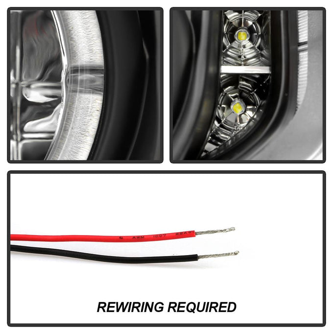 LED Halo Black DRL Projector Headlights <br>03-04 INFINITI G35