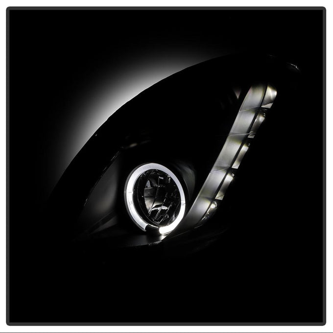 LED Halo Black DRL Projector Headlights <br>03-04 INFINITI G35