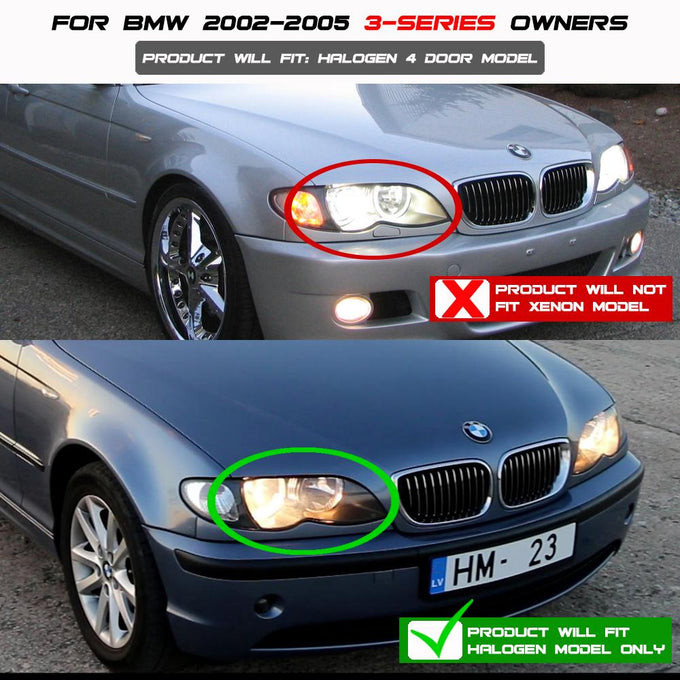 3D Halo Black Projector Headlights 1PC <br>02-05 BMW 325i 325xi 330i 330xi 320i