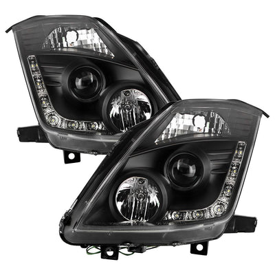 DRL Black Projector Headlights <br>03-05 Nissan 350Z