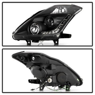 DRL Black Projector Headlights <br>03-05 Nissan 350Z