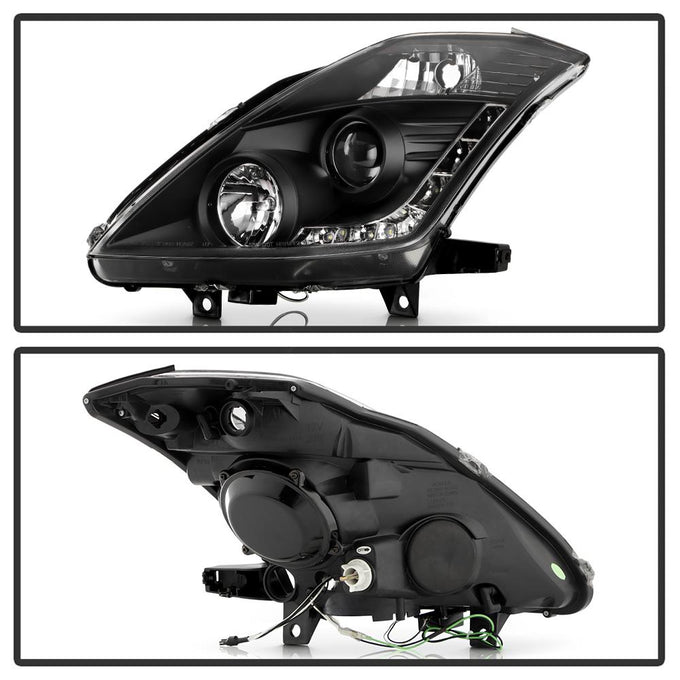DRL Black Projector Headlights <br>03-05 Nissan 350Z