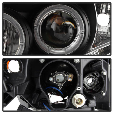 LED Halo Black DRL Projector Headlights <br>09-10 Toyota Corolla