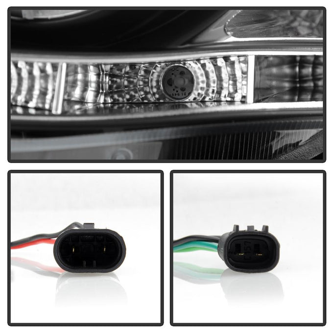 LED Halo Black DRL Projector Headlights <br>09-10 Toyota Corolla