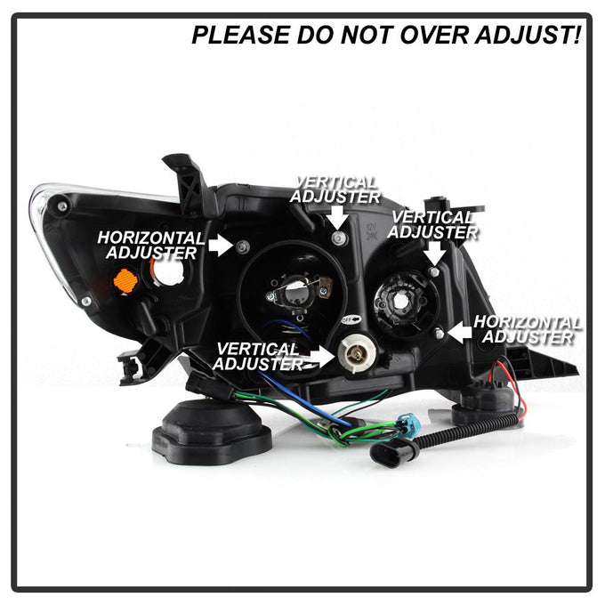 LED Halo Black DRL Projector Headlights <br>09-10 Toyota Corolla
