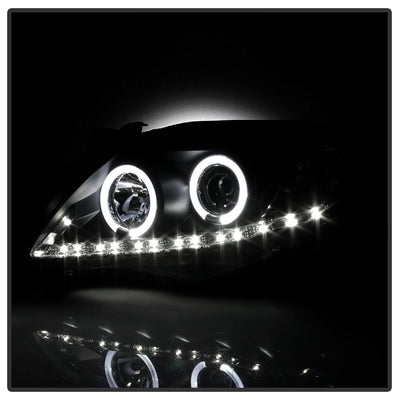 LED Halo Black DRL Projector Headlights <br>09-10 Toyota Corolla