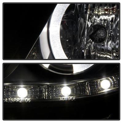 LED Halo Black DRL Projector Headlights <br>09-10 Toyota Corolla
