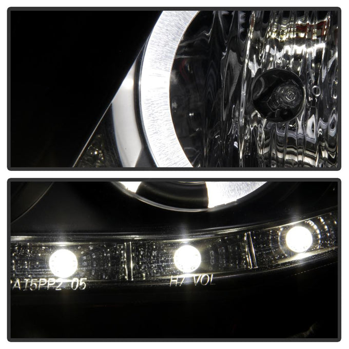 LED Halo Black DRL Projector Headlights <br>09-10 Toyota Corolla
