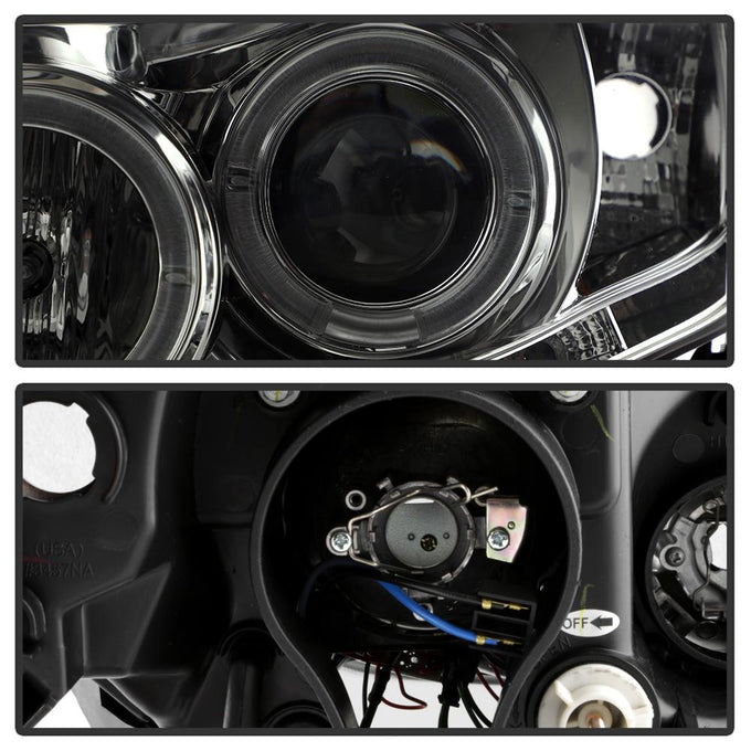 LED Halo Smoke DRL Projector Headlights <br>09-10 Toyota Corolla
