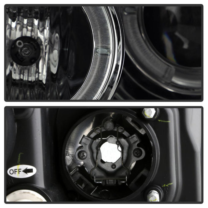 LED Halo Smoke DRL Projector Headlights <br>09-10 Toyota Corolla