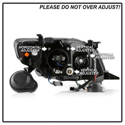 LED Halo Smoke DRL Projector Headlights <br>09-10 Toyota Corolla