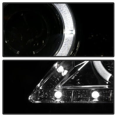 LED Halo Smoke DRL Projector Headlights <br>09-10 Toyota Corolla