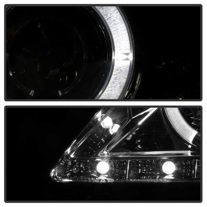 LED Halo Smoke DRL Projector Headlights <br>09-10 Toyota Corolla