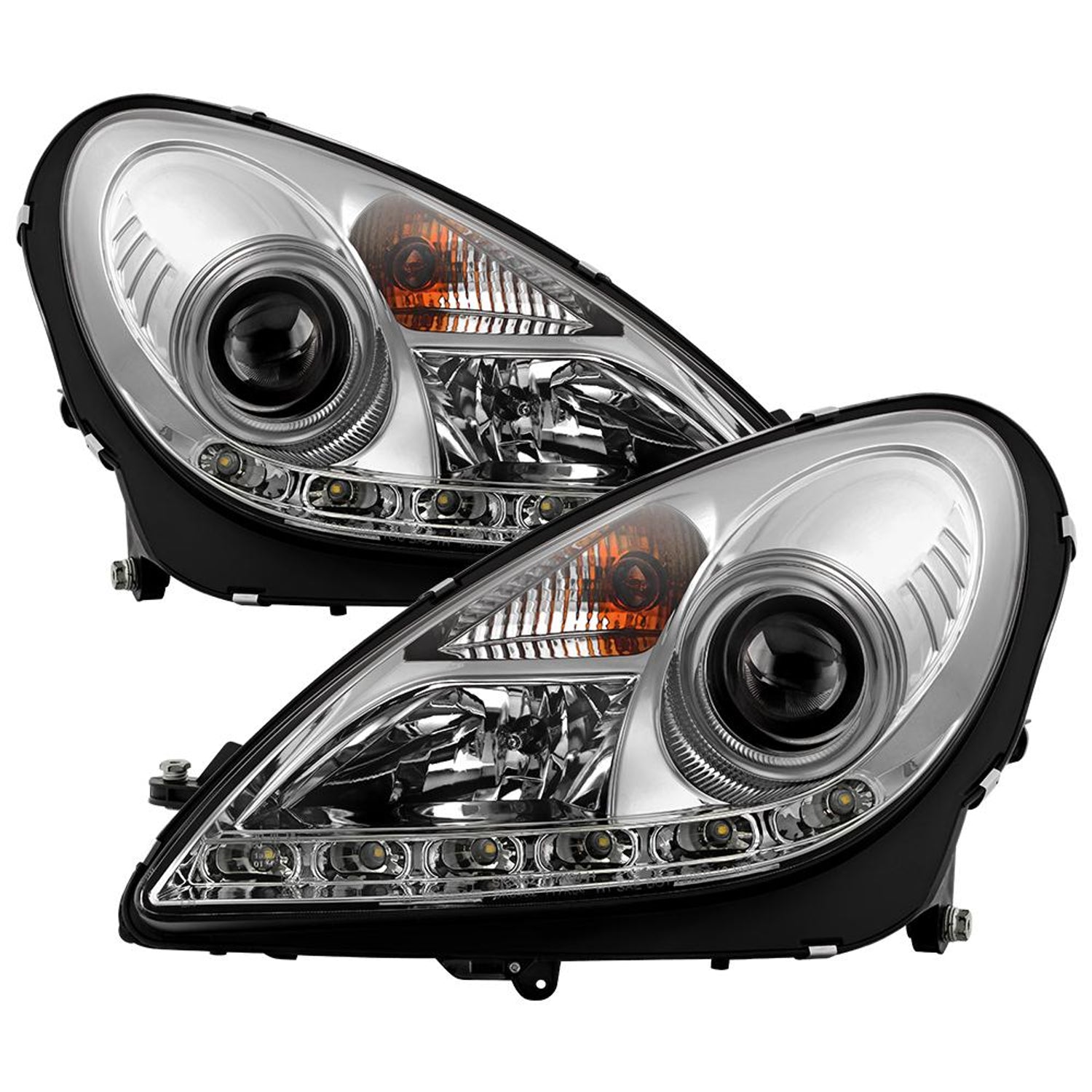 DRL Chrome Projector Headlights <br>05-10 Mercedes-Benz SLK350 SLK55 AMG SLK200