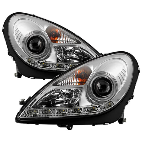 DRL Chrome Projector Headlights <br>05-10 Mercedes-Benz SLK350 SLK55 AMG SLK200