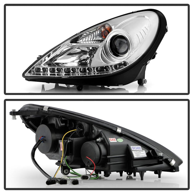 DRL Chrome Projector Headlights <br>05-10 Mercedes-Benz SLK350 SLK55 AMG SLK200