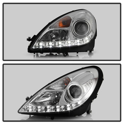 DRL Chrome Projector Headlights <br>05-10 Mercedes-Benz SLK350 SLK55 AMG SLK200