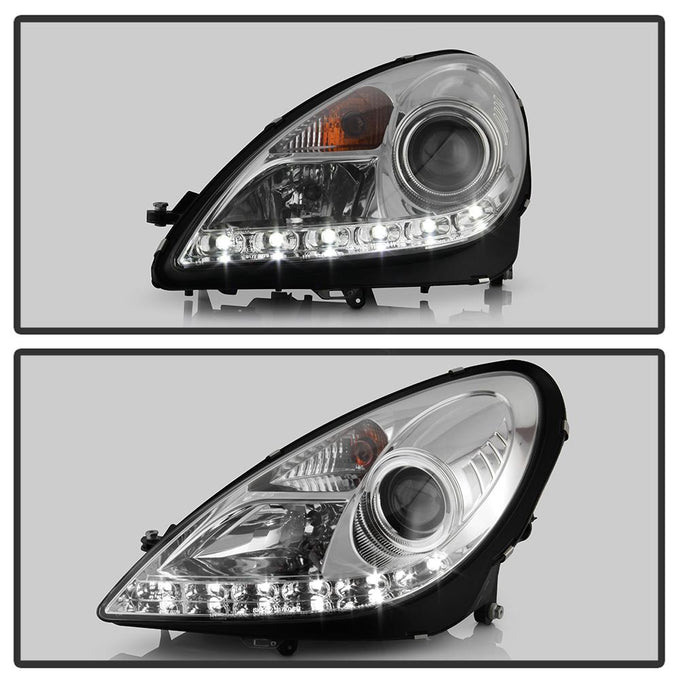 DRL Chrome Projector Headlights <br>05-10 Mercedes-Benz SLK350 SLK55 AMG SLK200