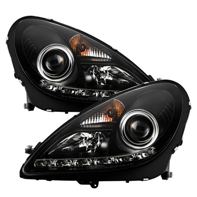 DRL Black Projector Headlights <br>05-10 Mercedes-Benz SLK350 SLK55 AMG SLK200