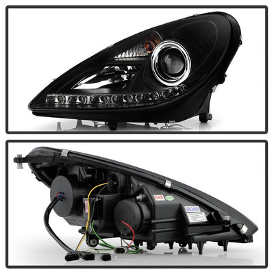 DRL Black Projector Headlights <br>05-10 Mercedes-Benz SLK350 SLK55 AMG SLK200