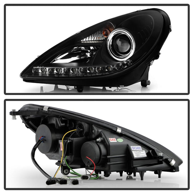 DRL Black Projector Headlights <br>05-10 Mercedes-Benz SLK350 SLK55 AMG SLK200