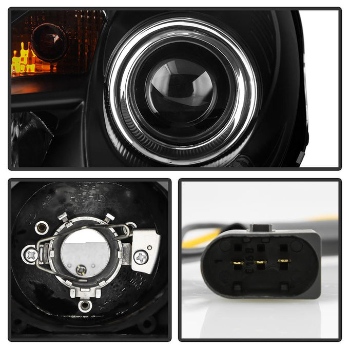 DRL Black Projector Headlights <br>05-10 Mercedes-Benz SLK350 SLK55 AMG SLK200