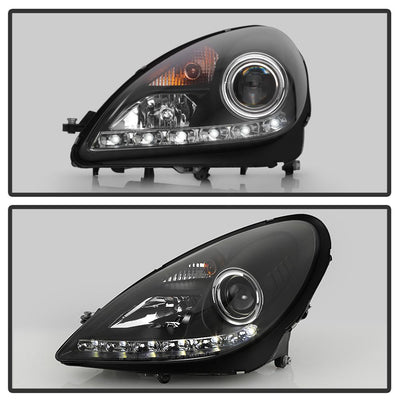 DRL Black Projector Headlights <br>05-10 Mercedes-Benz SLK350 SLK55 AMG SLK200