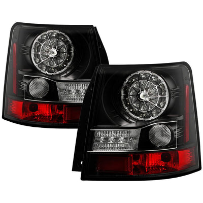 Black LED Tail Lights <br>06-09 Land Rover Range Rover Sport