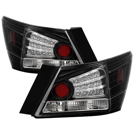Black LED Tail Lights <br>08-12 Honda Accord 10-11 Honda Accord Crosstour