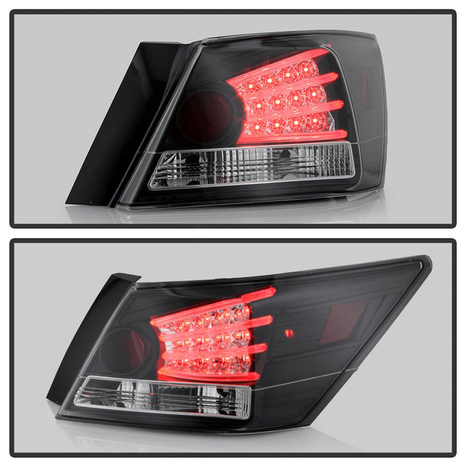 Black LED Tail Lights <br>08-12 Honda Accord 10-11 Honda Accord Crosstour