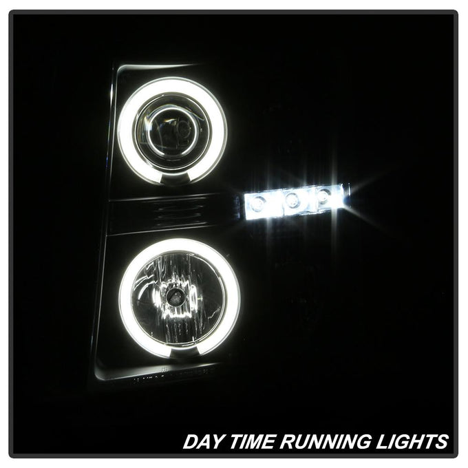 CCFL Halo Black Projector Headlights <br>07-13 Chevy Silverado 1500, 2500 HD, 3500 HD