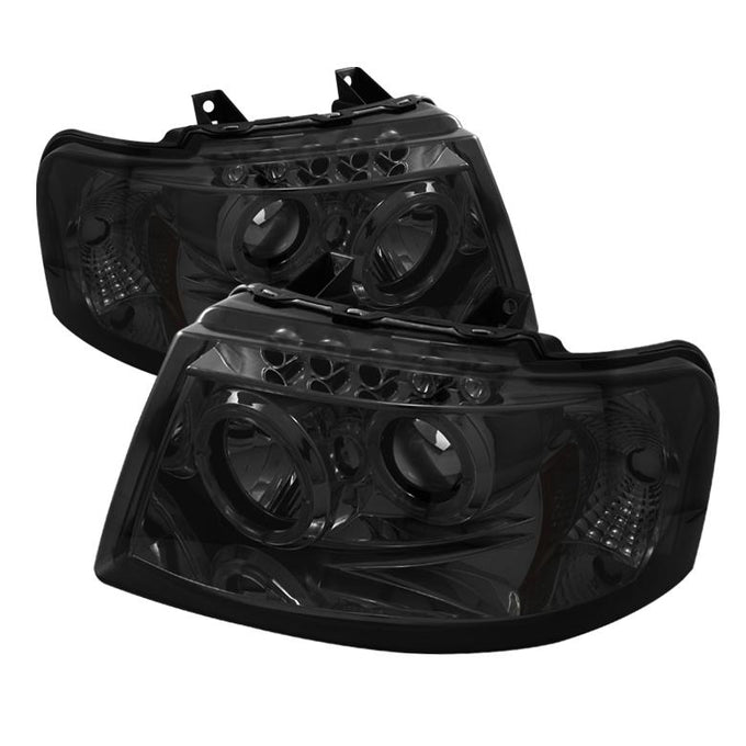 LED Halo Smoke Projector Headlights <br>03-06 Ford Expedition