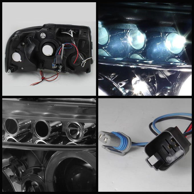 LED Halo Smoke Projector Headlights <br>03-06 Ford Expedition