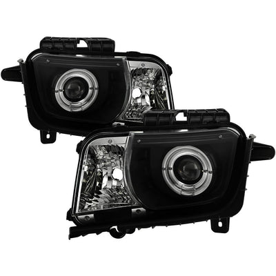 Dual Halo Black LED Halo Projector Headlights <br>10-13 Chevrolet Camaro