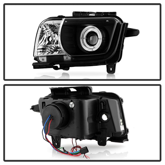 Dual Halo Black LED Halo Projector Headlights <br>10-13 Chevrolet Camaro