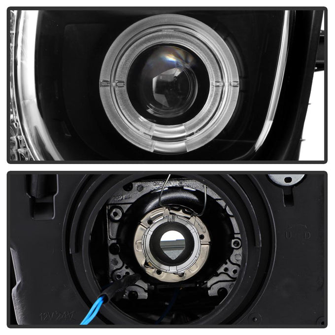 Dual Halo Black LED Halo Projector Headlights <br>10-13 Chevrolet Camaro