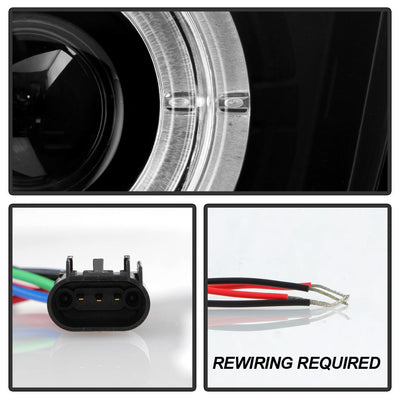 Dual Halo Black LED Halo Projector Headlights <br>10-13 Chevrolet Camaro