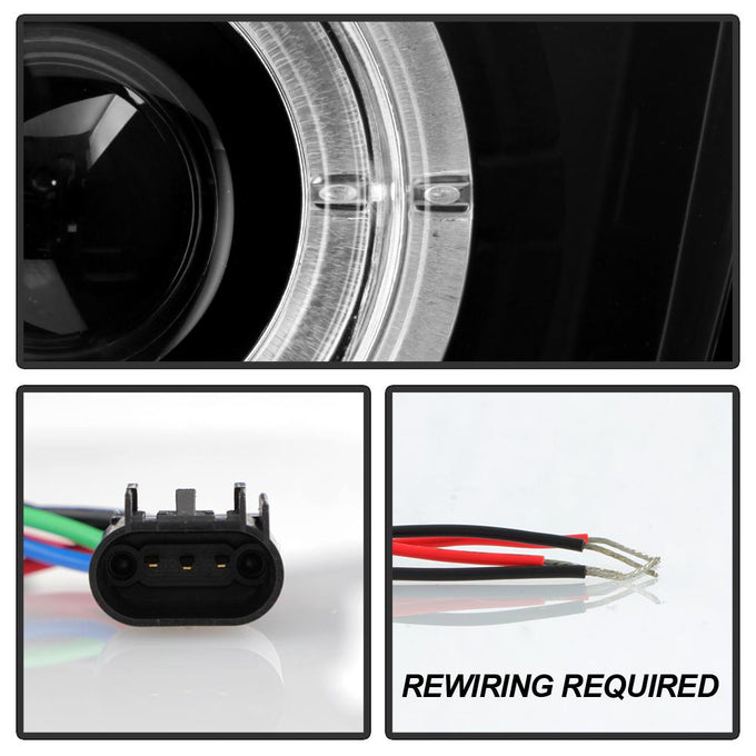 Dual Halo Black LED Halo Projector Headlights <br>10-13 Chevrolet Camaro