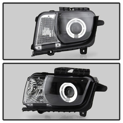 Dual Halo Black LED Halo Projector Headlights <br>10-13 Chevrolet Camaro