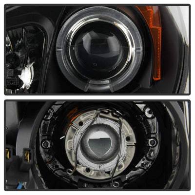 LED Halo Black DRL Projector Headlights <br>10-12 Hyundai Genesis Coupe Genesis