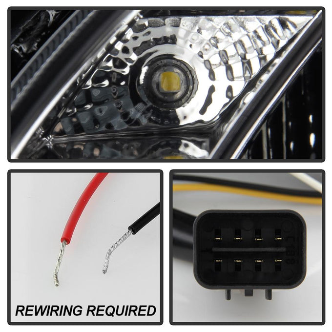 LED Halo Black DRL Projector Headlights <br>10-12 Hyundai Genesis Coupe Genesis