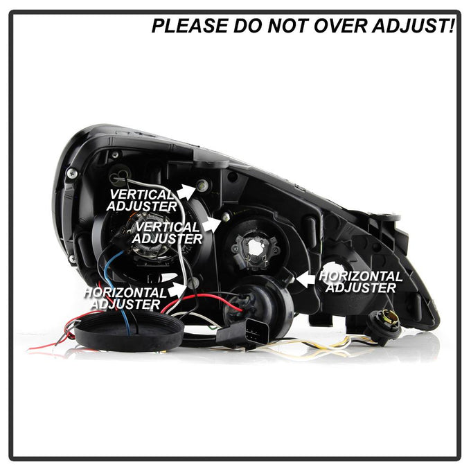 LED Halo Black DRL Projector Headlights <br>10-12 Hyundai Genesis Coupe Genesis