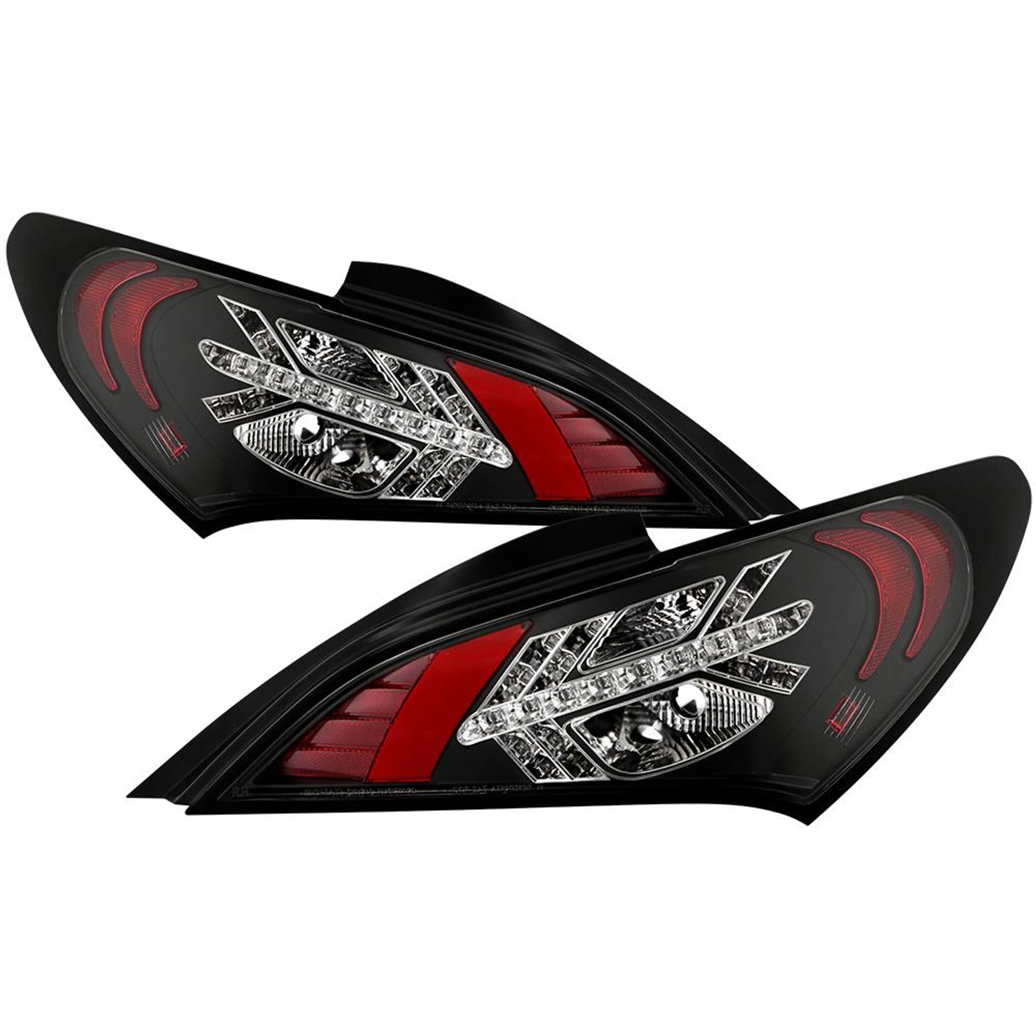 Black LED Tail Lights <br>10-12 Hyundai Genesis Coupe Genesis