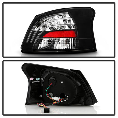Black LED Tail Lights <br>07-09 Toyota Yaris