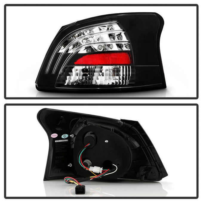 Black LED Tail Lights <br>07-09 Toyota Yaris