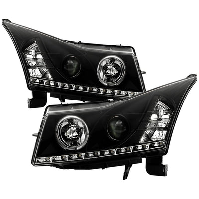 LED Halo Black DRL Projector Headlights <br>11-14 Chevrolet Cruze