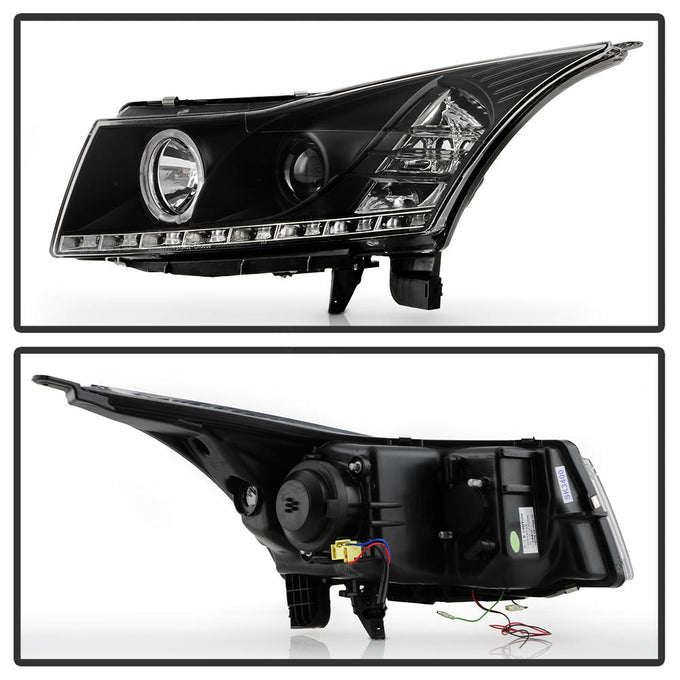 LED Halo Black DRL Projector Headlights <br>11-14 Chevrolet Cruze