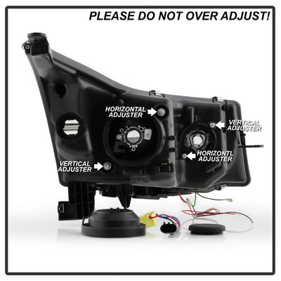 LED Halo Black DRL Projector Headlights <br>11-14 Chevrolet Cruze